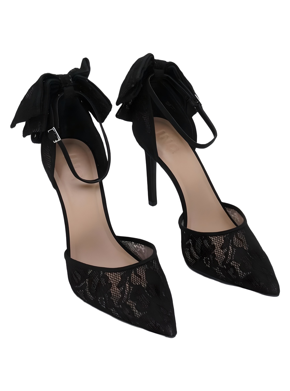 I.N.C. International Concepts Sanira Bow Pumps Black Lace Pointed Toe Size 10.5